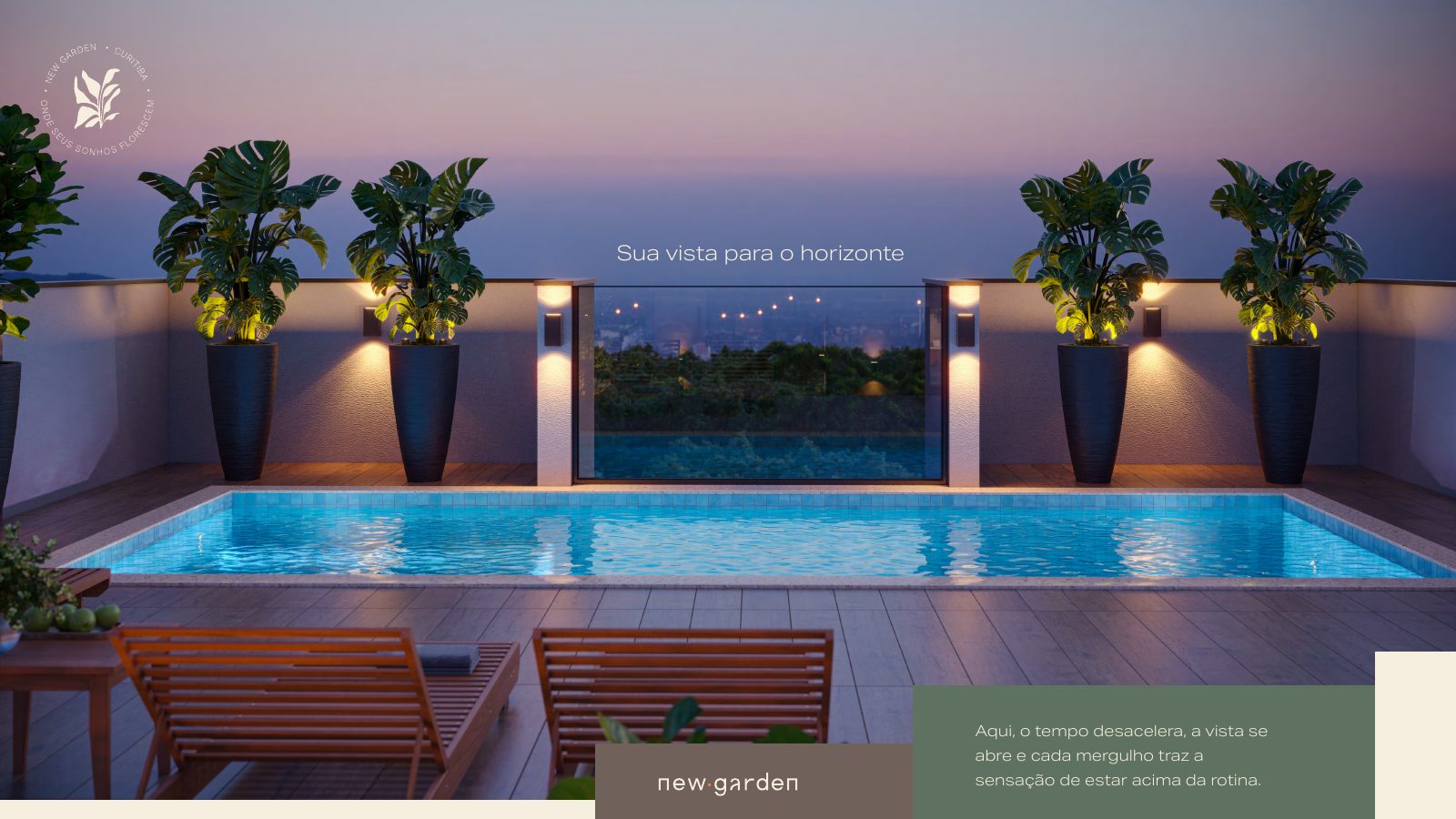 Piscina aquecida no rooftop